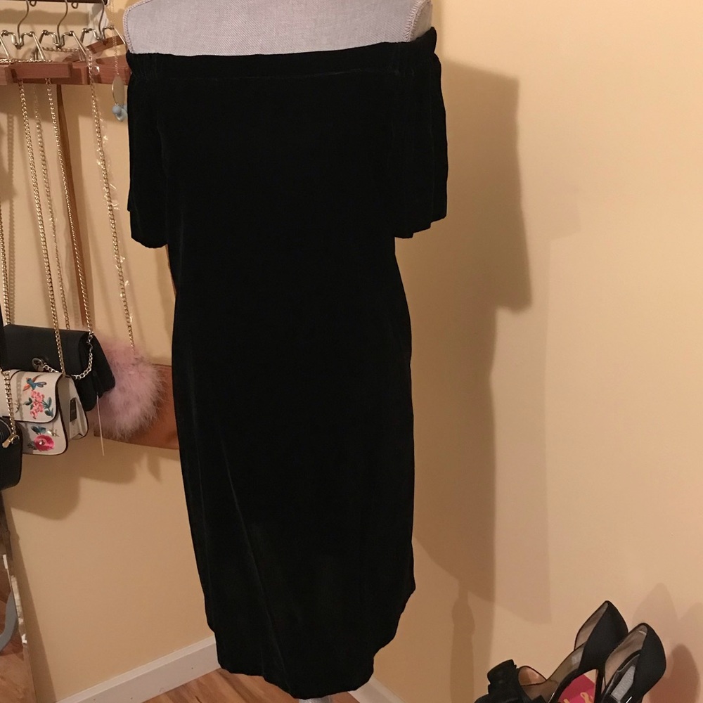 Loft off the shoulder velvet dress